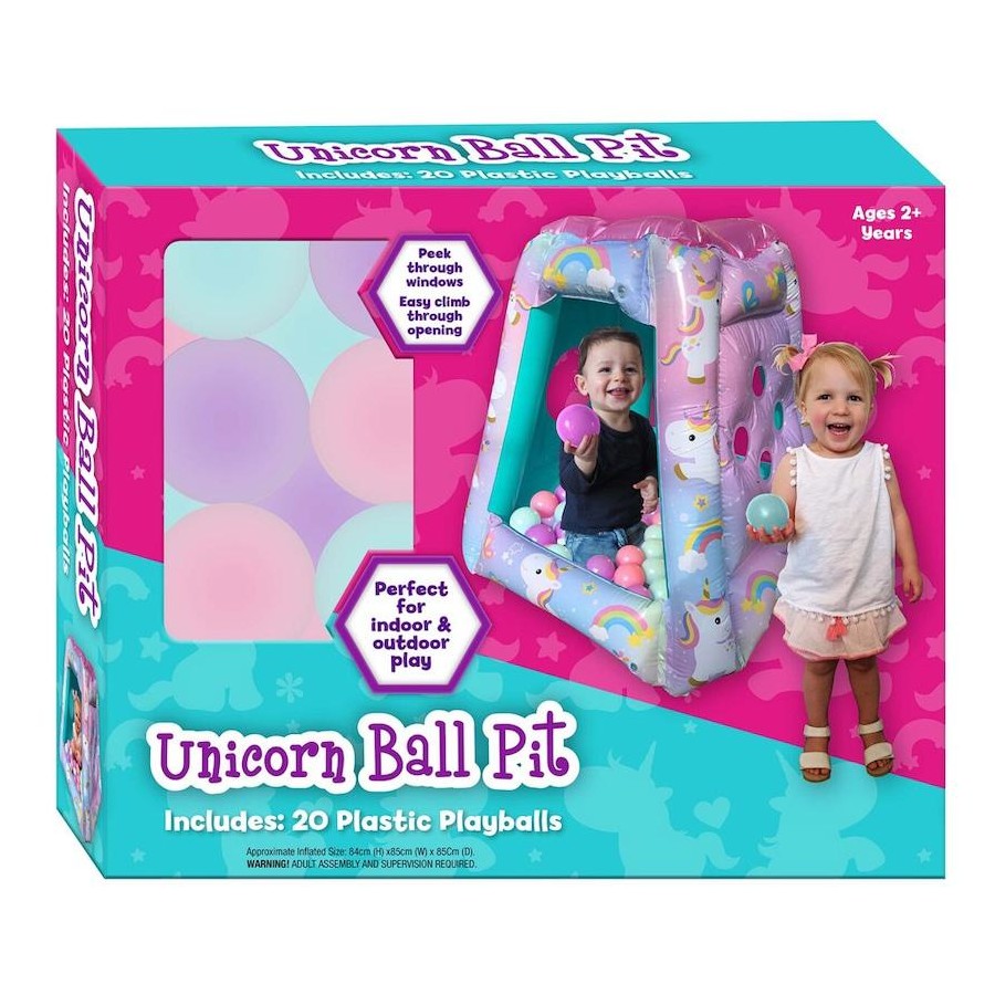 Inflatable Unicorn Ball Pit with 20 Balls
