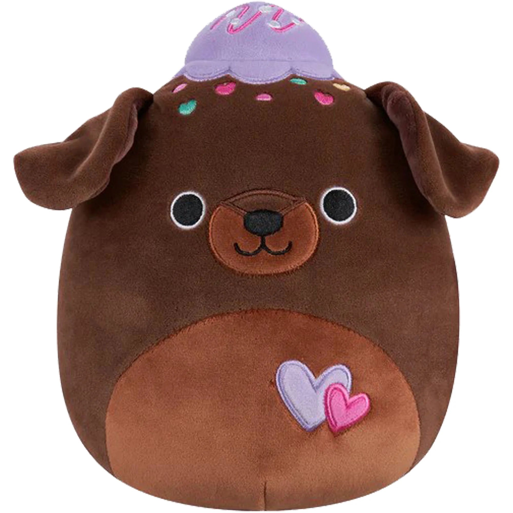 Squishmallows 20cm - Rico the Brownie Chocolate Lab with Purple Ice Cream