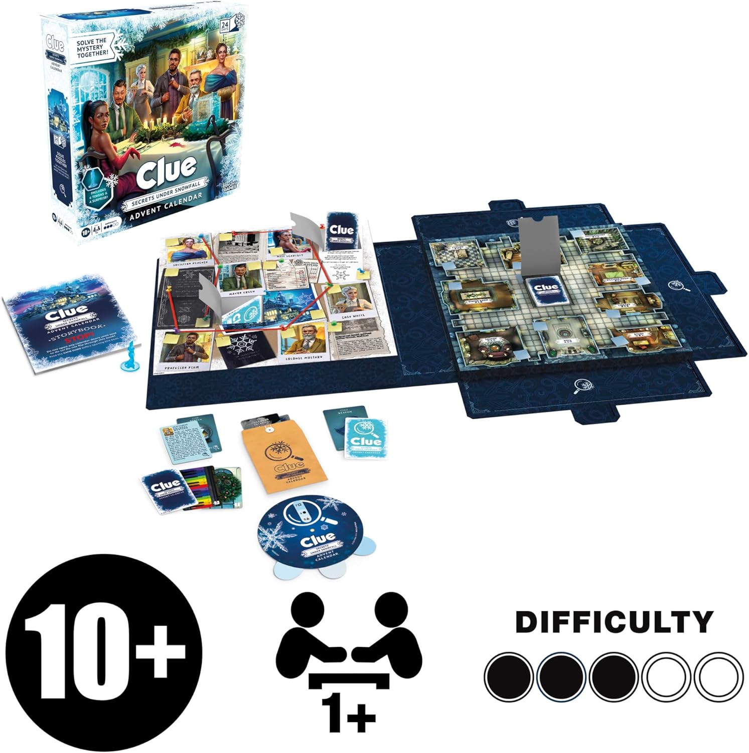 Cluedo Advent Calendar: 24 Days Family Mystery Game