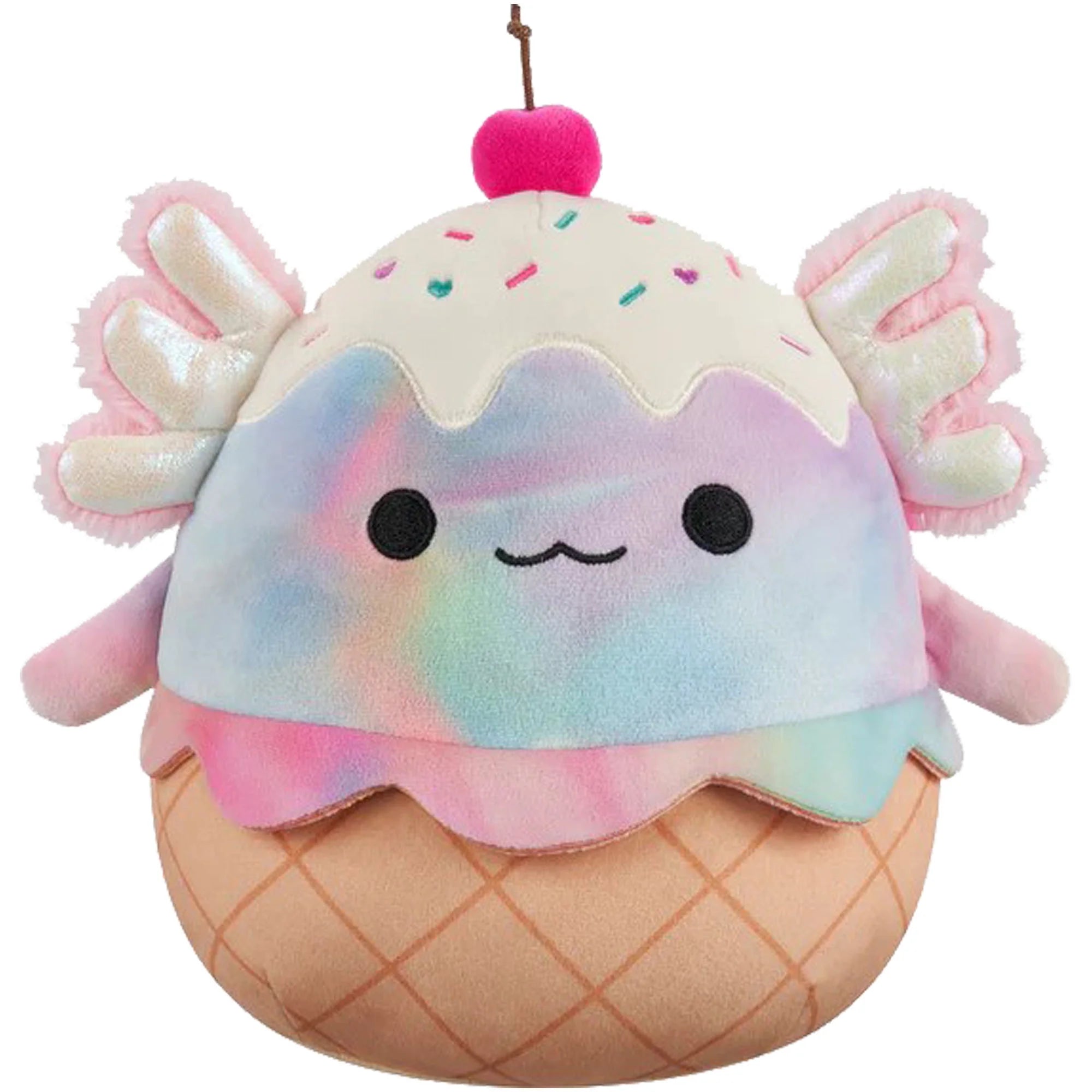 Squishmallows 20cm - Tinley the Rainbow Tie-Dye Axolotl Ice Cream Sundae