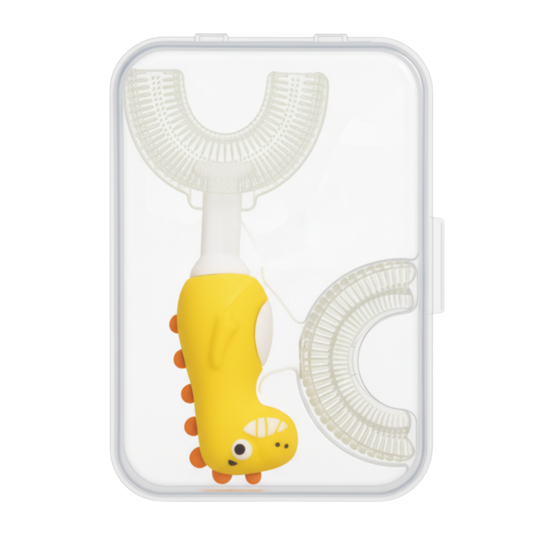 Cheeky Dinosaur U-Shaped Toothbrush Child Yellow