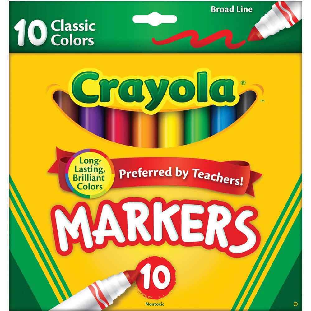 10 Pack Crayola Classic Broad Line Markers