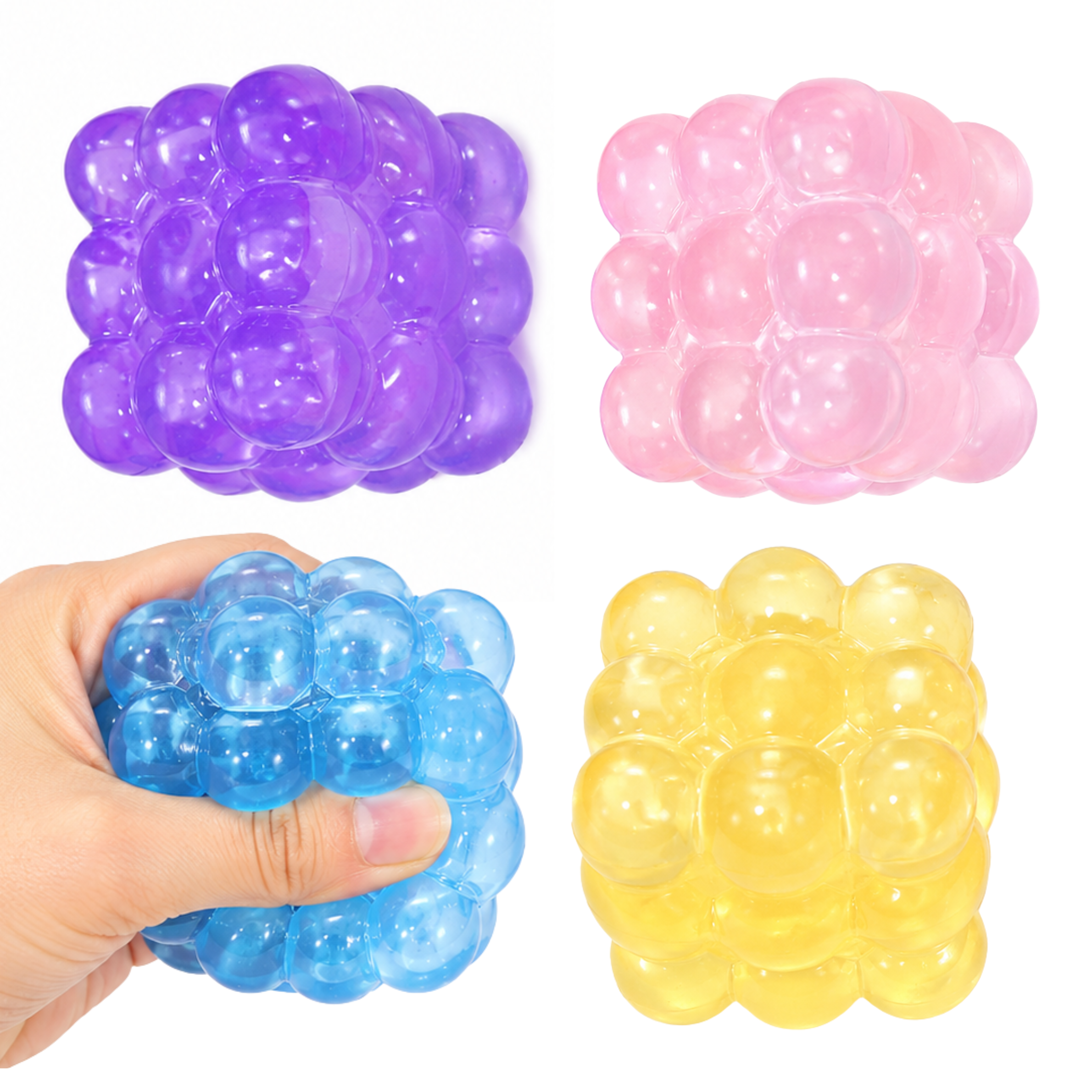 Jelly Cube Squishy - Bubble Cube 3 Pack