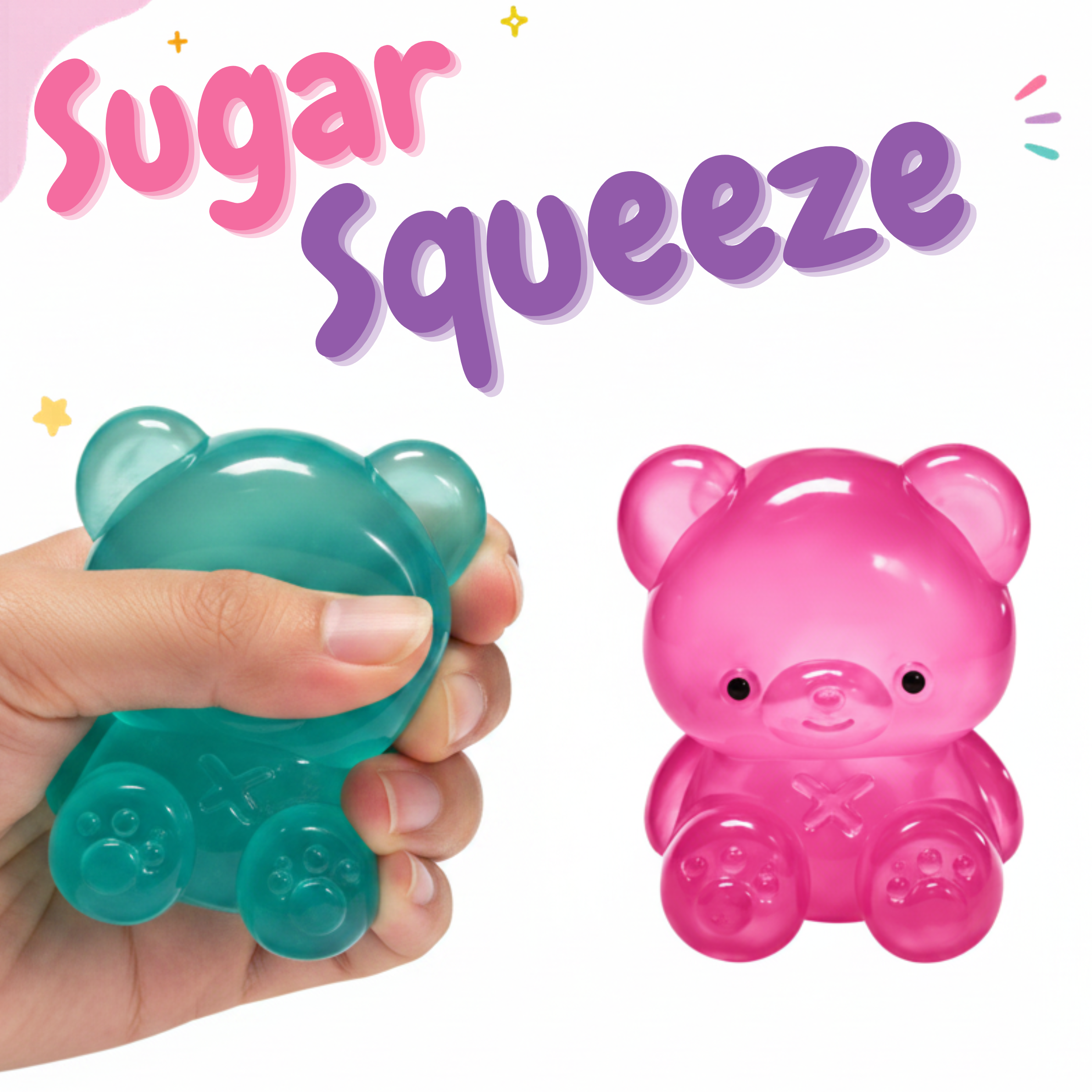 Squishy Gummy Bubble Bear- 3 Pack
