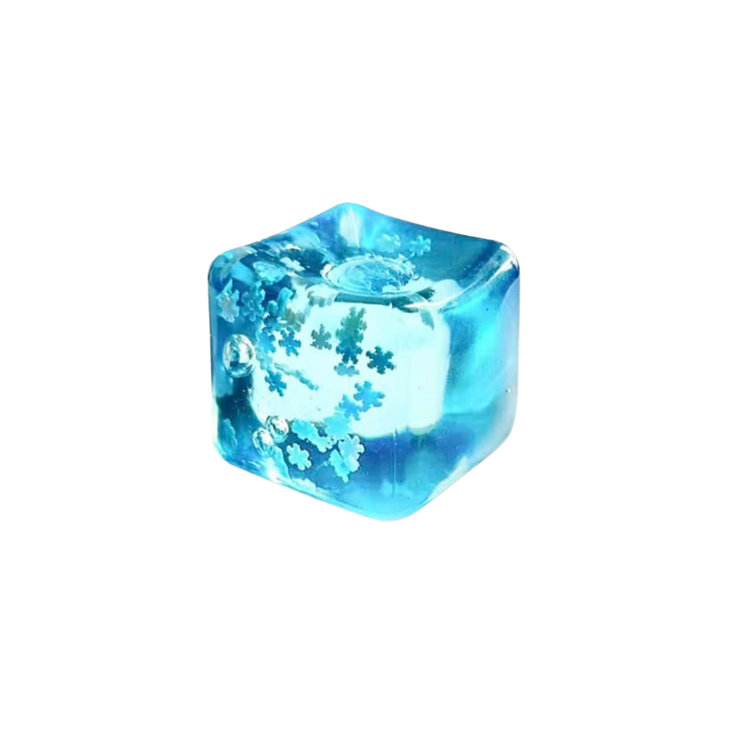 Jelly Cube Squishy - Blue Snowflake
