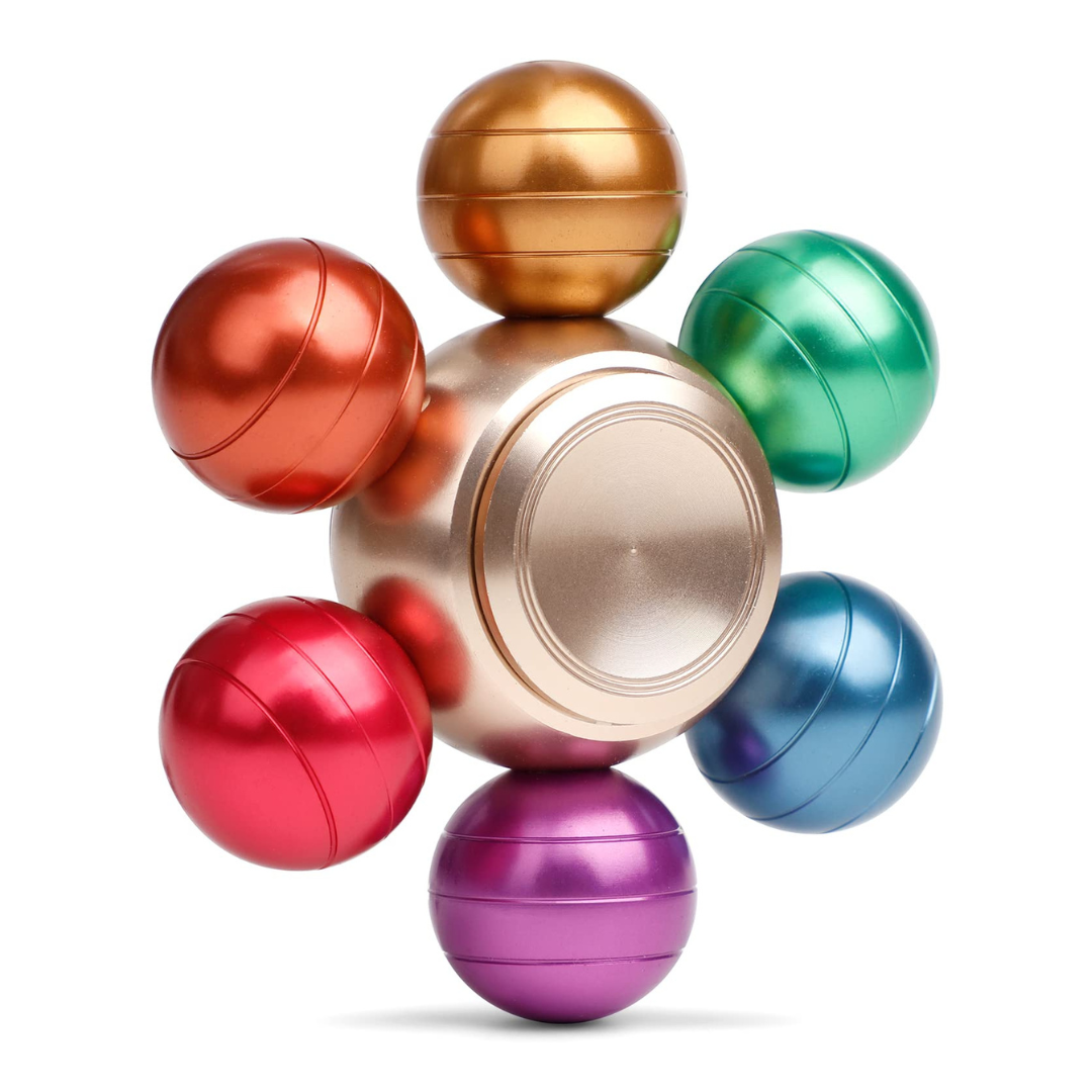Rainbow Ball Metal Fidget Spinner - Free Zip Travel Case