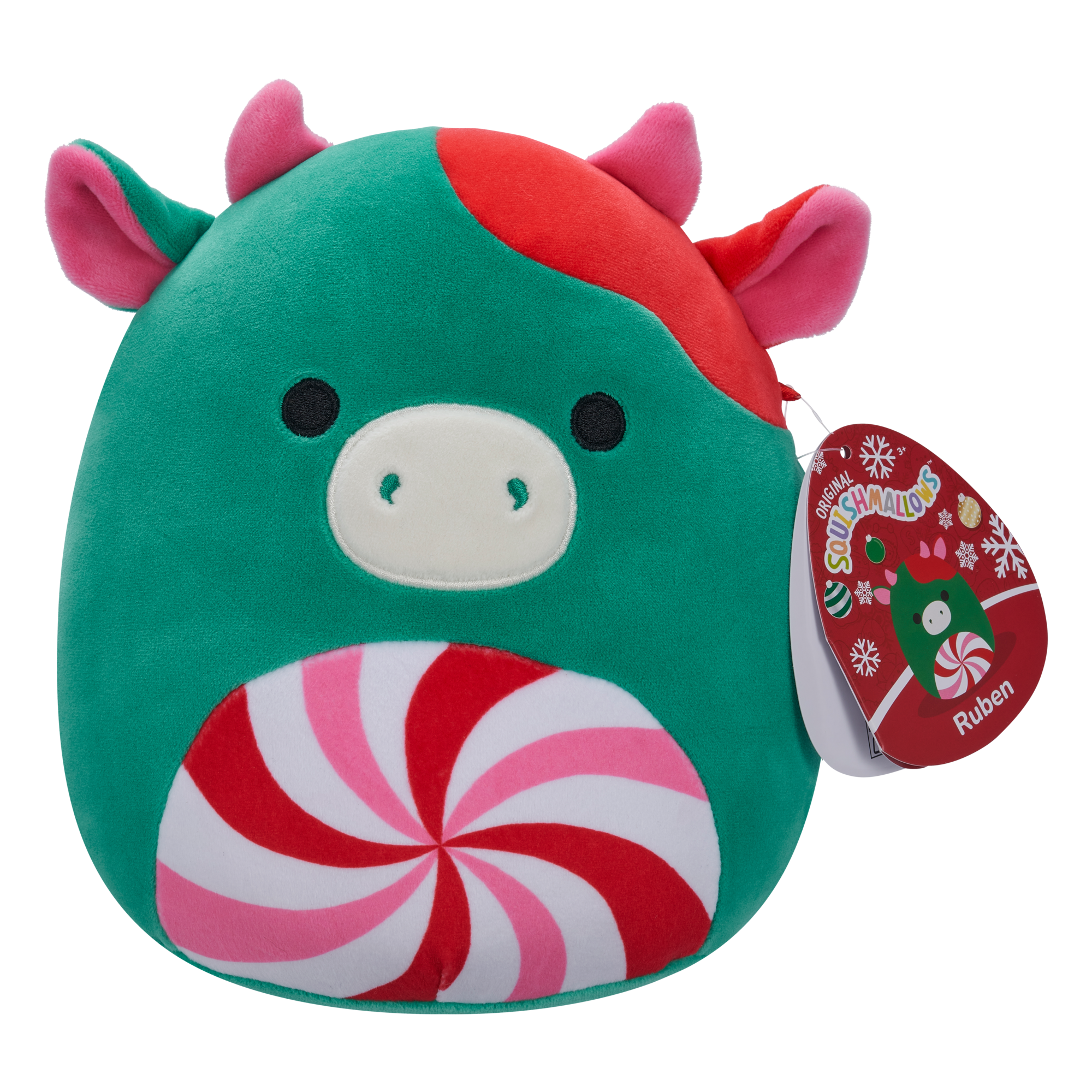 Christmas Squishmallows 20cm - Ruben The Green Cow with Swirl Belly
