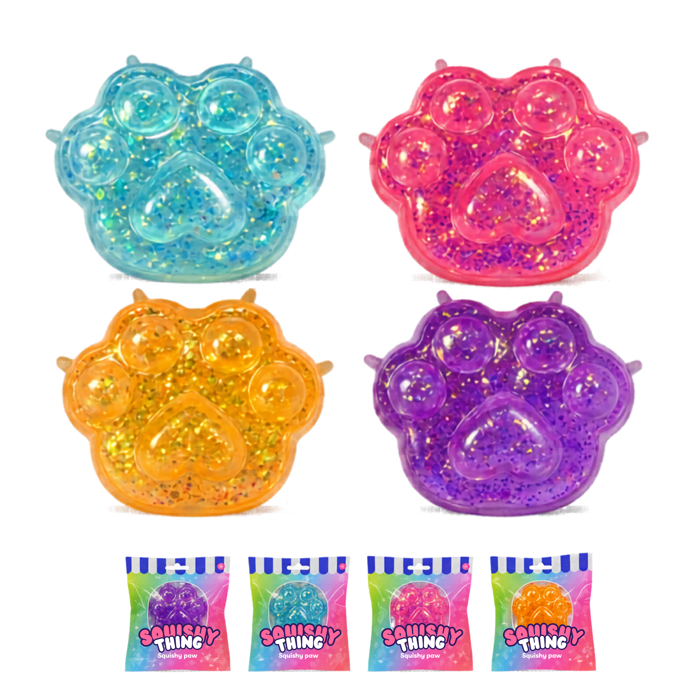 Squishy Glitter Jelly Cat Paw
