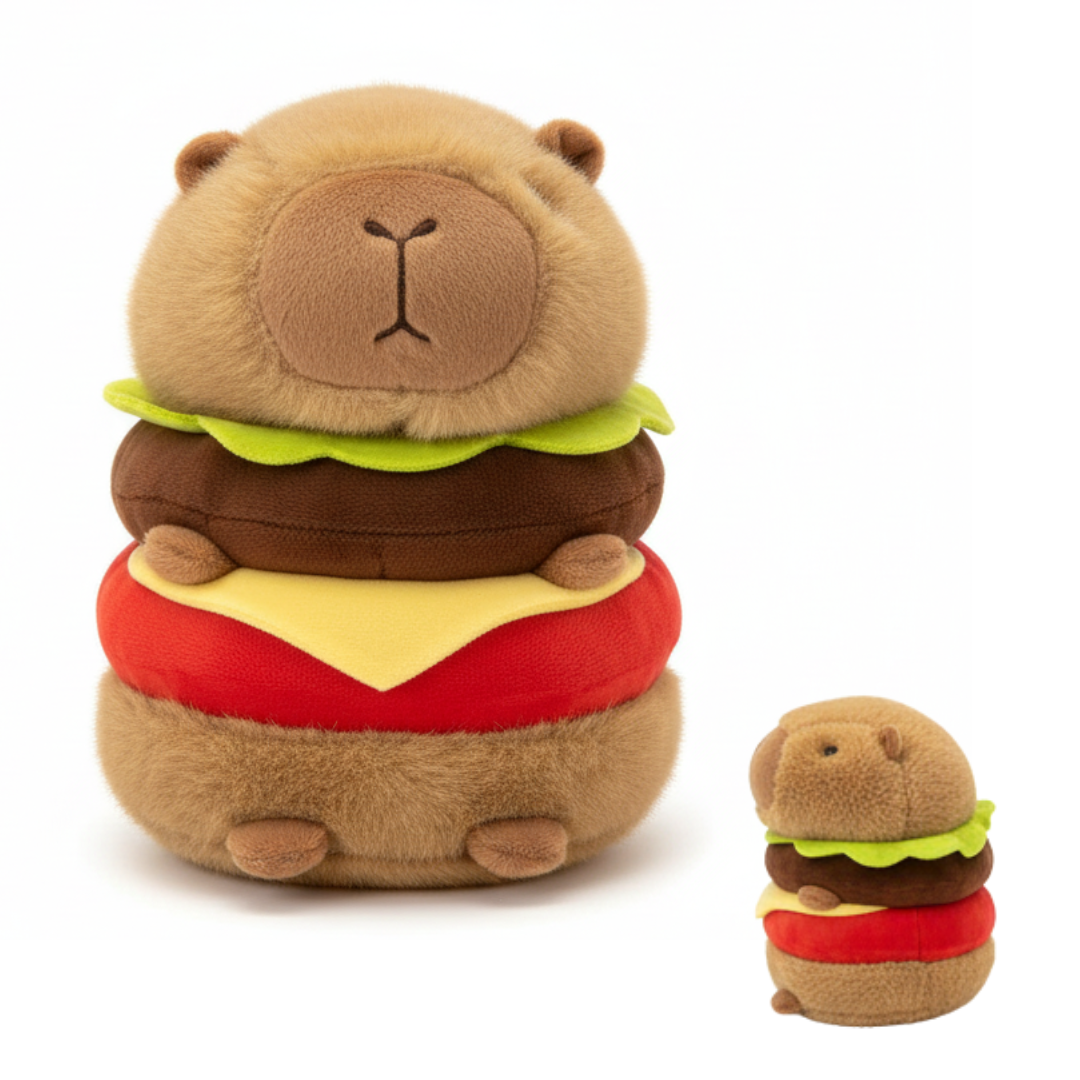 Fuzzy Capybara Kawaii Hamburger Soft Plush