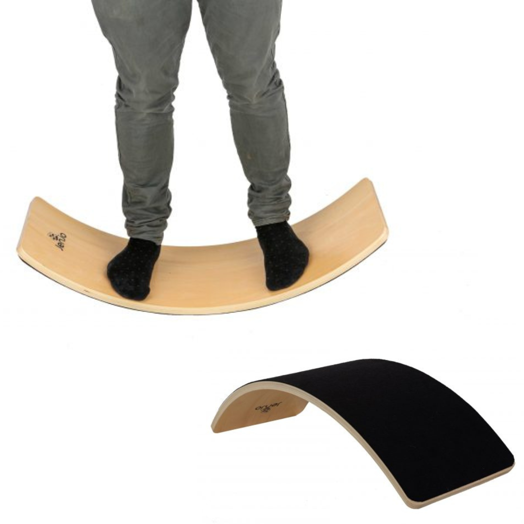Wooden wobble balance board for children — sensory and vestibular play My Sensory Space