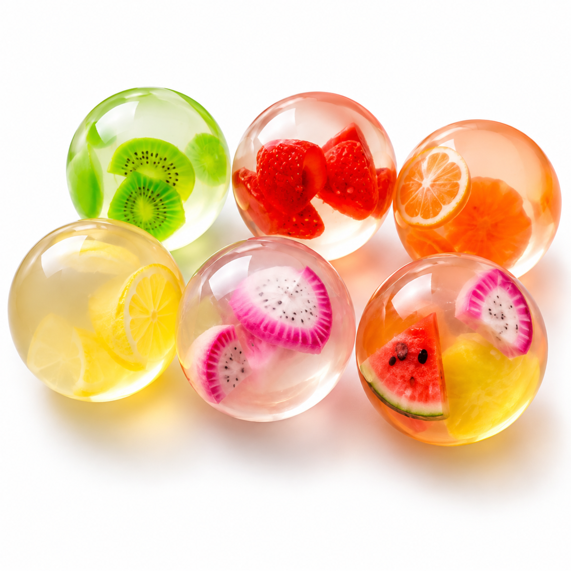 Coconut Oil Fruit Ball Squishy -  3 Pack