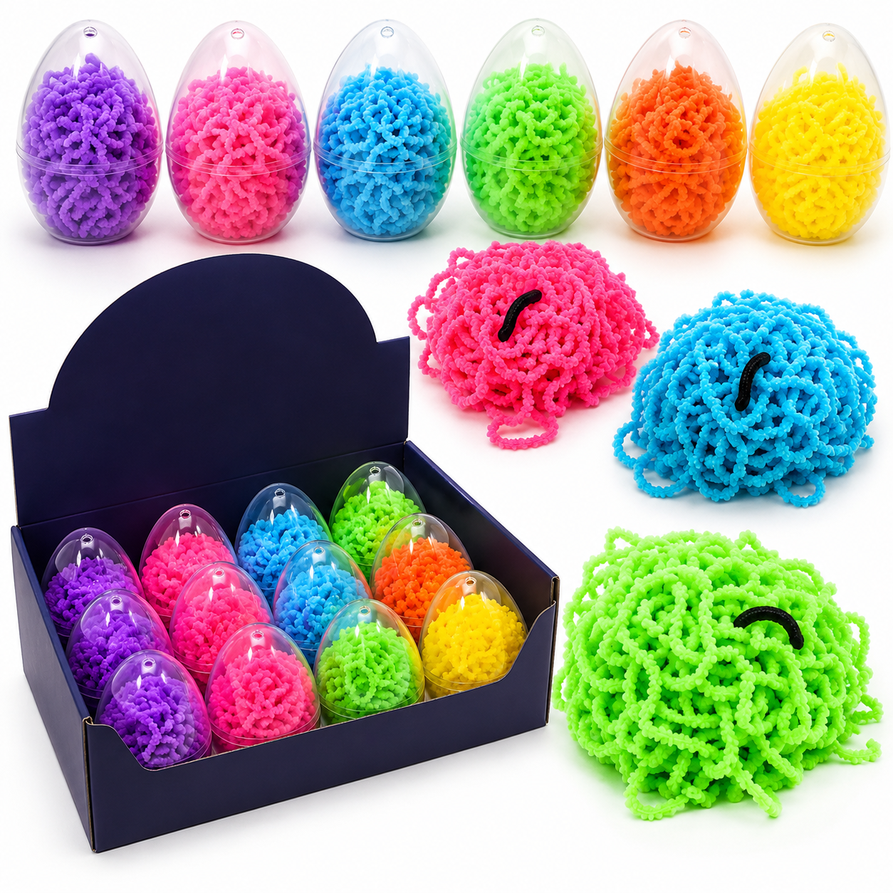 Magic Sensory Worms in Egg - Glow in the Dark