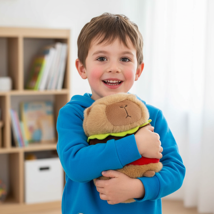 Fuzzy Capybara Kawaii Hamburger Soft Plush