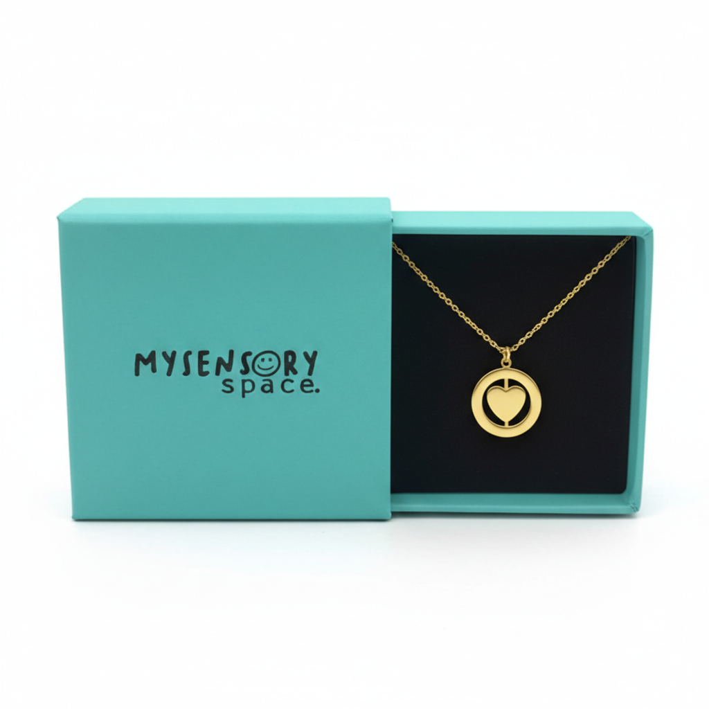 Heart Gold Flip Fidget Necklace