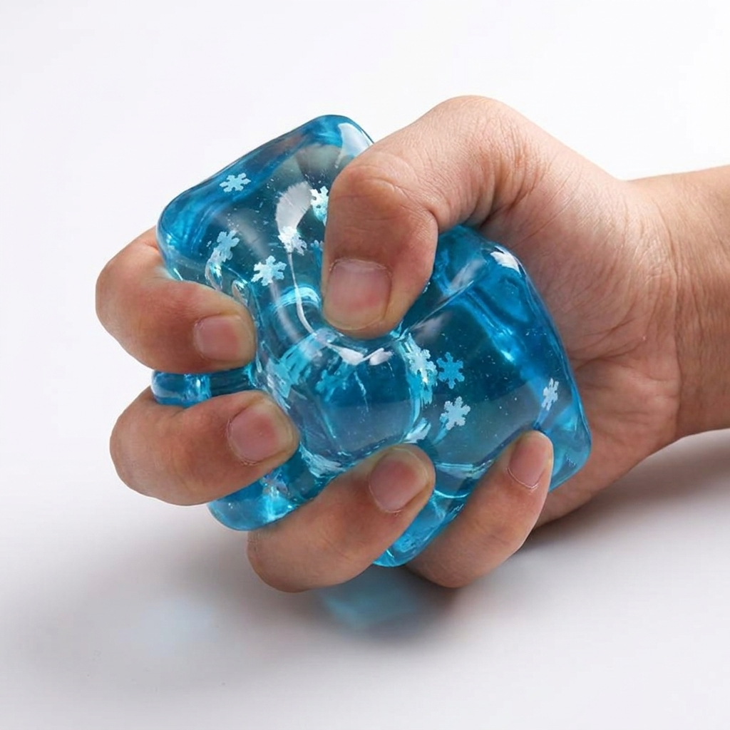 Jelly Cube Squishy - Blue Snowflake 3 Pack